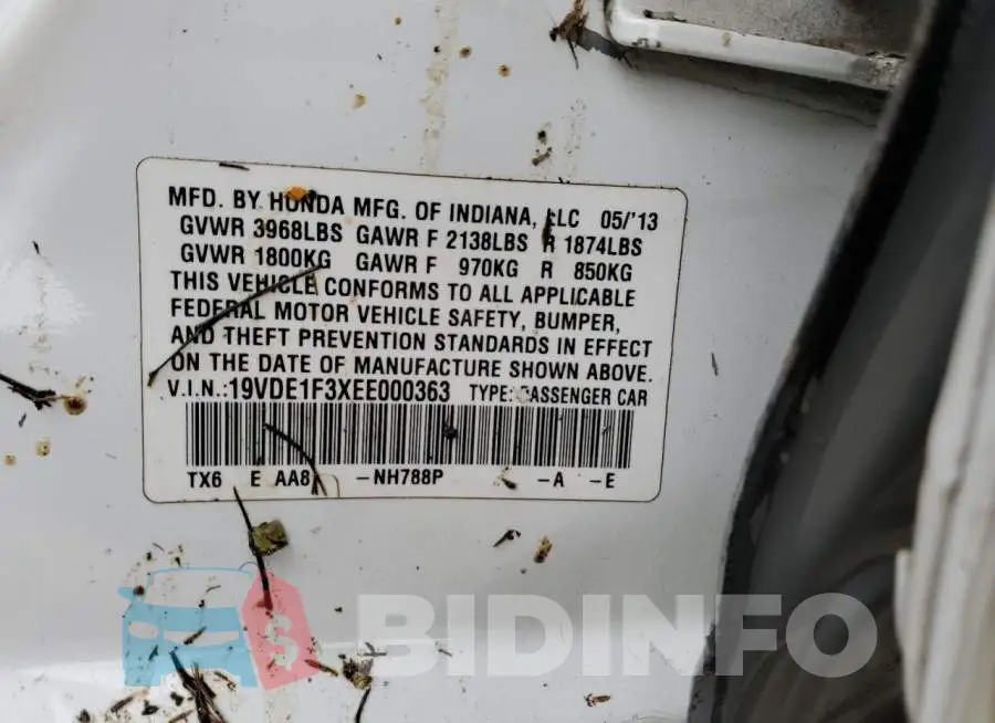 19VDE1F3XEE000363 Photo# 12
