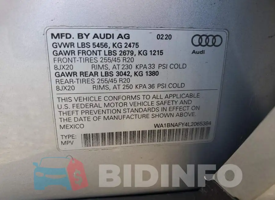 WA1BNAFY4L2065384 Photo# 10