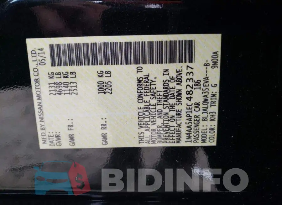1N4AA5AP1EC482337 Photo# 10