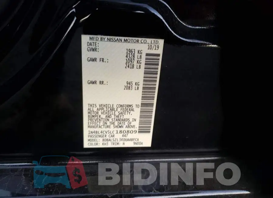 1N4BL4CV5LC180809 Photo# 12