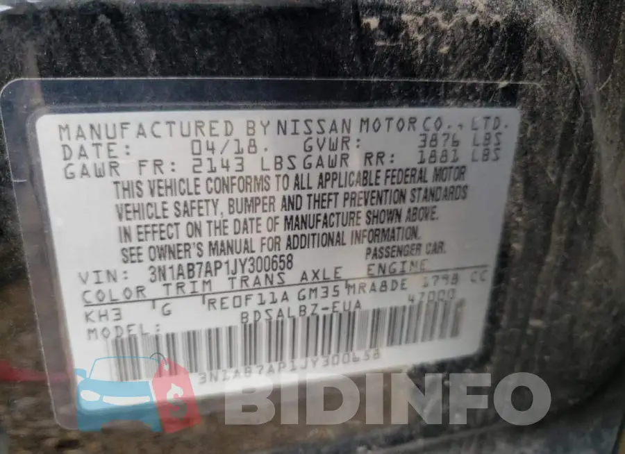 3N1AB7AP1JY300658 Photo# 13