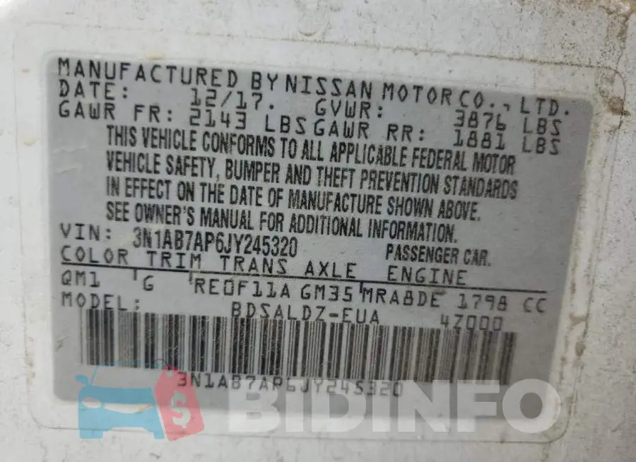 3N1AB7AP6JY245320 Photo# 13