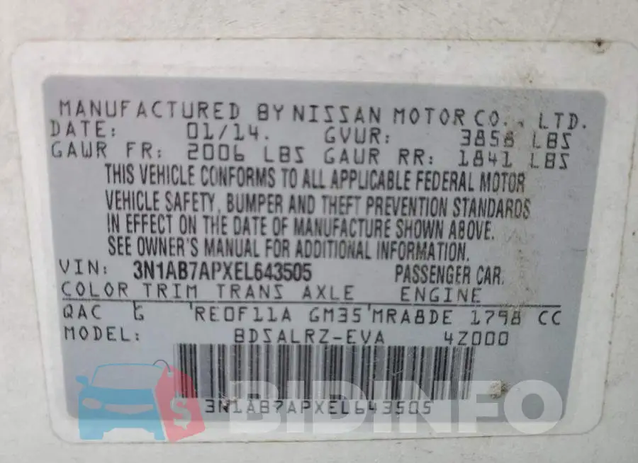 3N1AB7APXEL643505 Photo# 10
