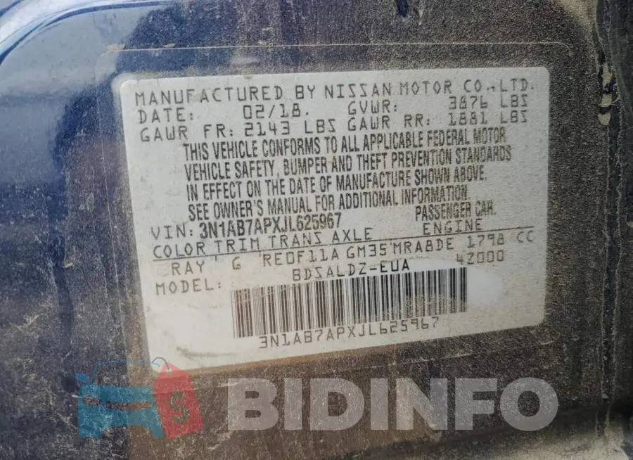 3N1AB7APXJL625967 Photo# 10