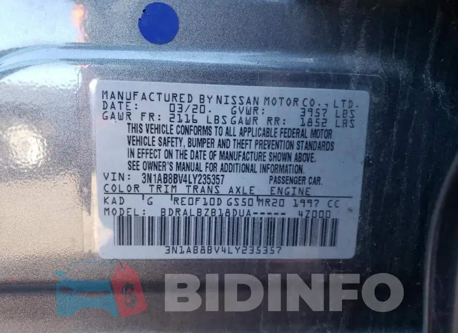 3N1AB8BV4LY235357 Photo# 12