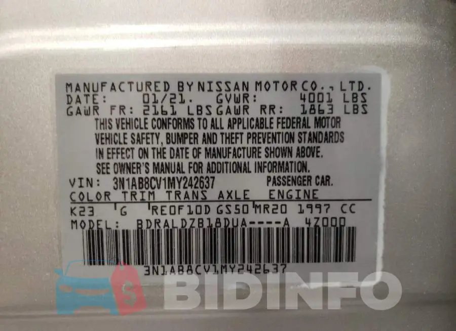 3N1AB8CV1MY242637 Photo# 10