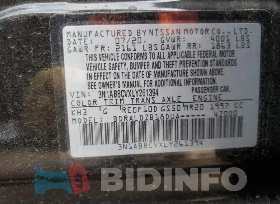 3N1AB8CVXLY261394 Photo# 10