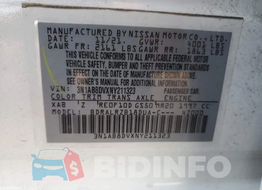 3N1AB8DVXNY211323 Photo# 12