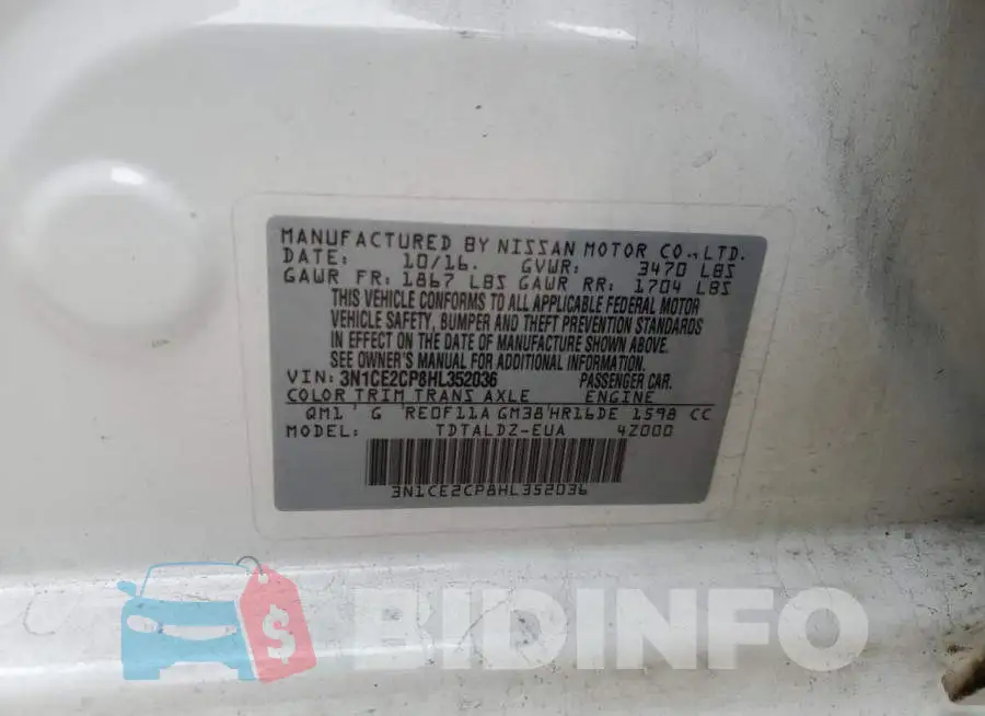 3N1CE2CP8HL352036 Photo# 12