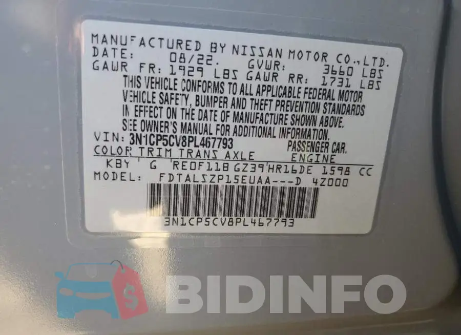 3N1CP5CV8PL467793 Photo# 10