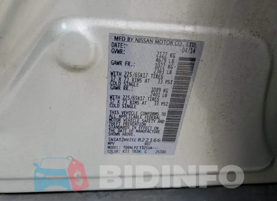 5N1AT2MV2EC822166 Photo# 10