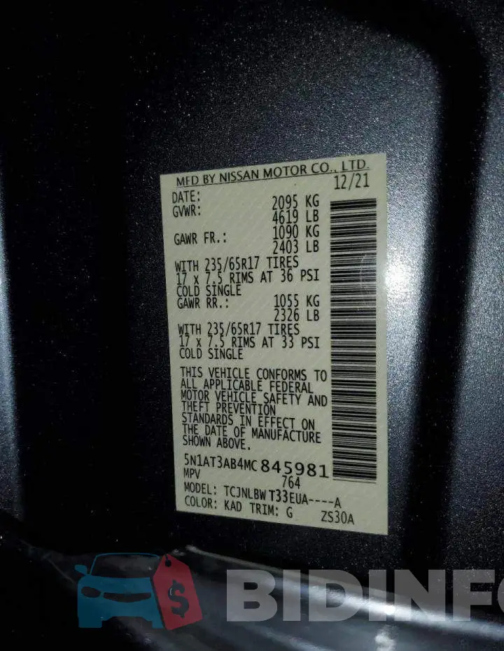 5N1AT3AB4MC845981 Photo# 14