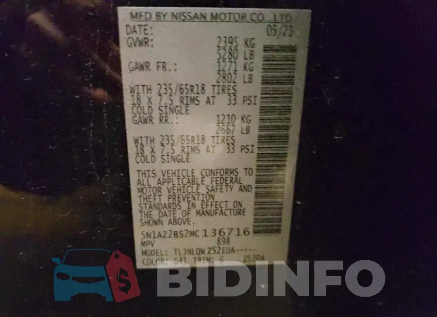 5N1AZ2BS2MC136716 Photo# 12