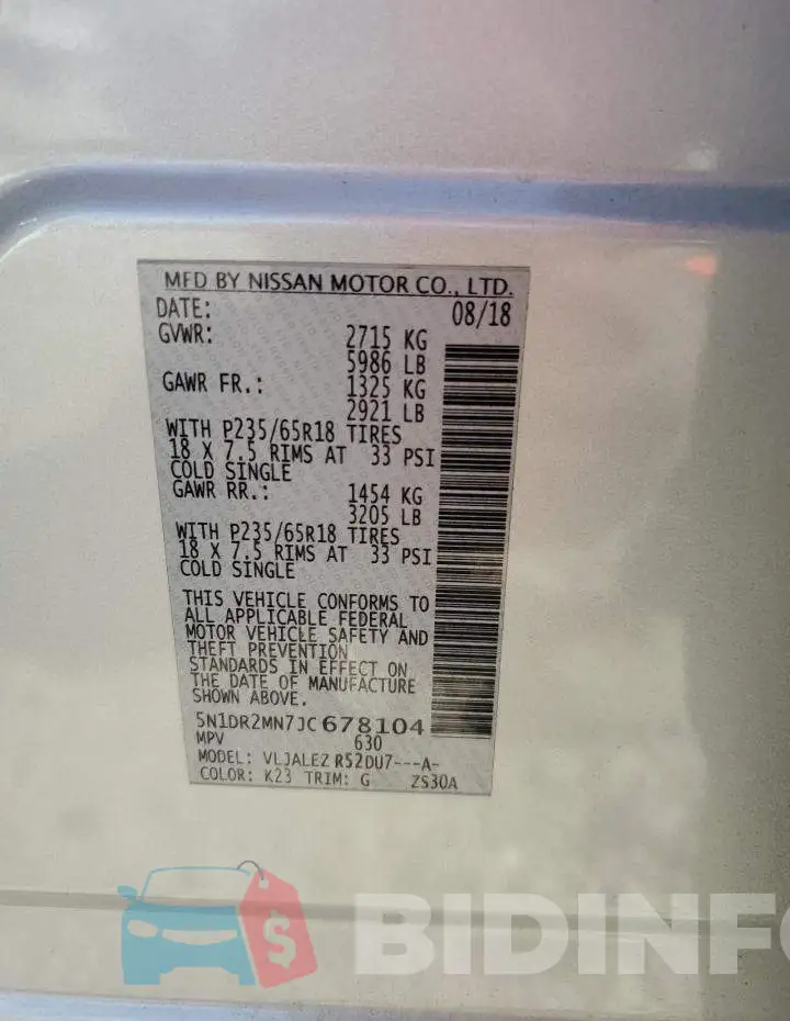 5N1DR2MN7JC678104 Photo# 14