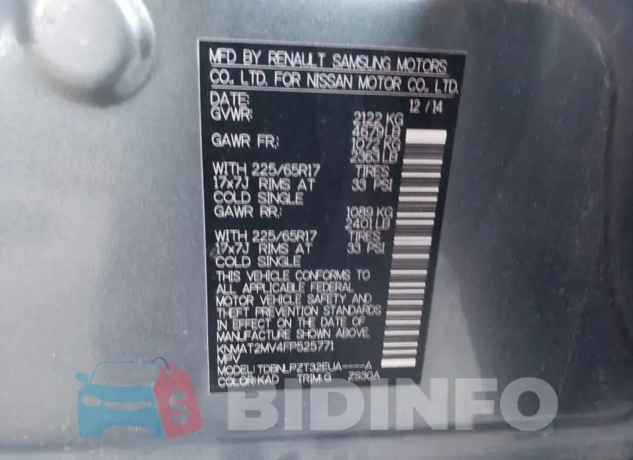KNMAT2MV4FP525771 Photo# 12