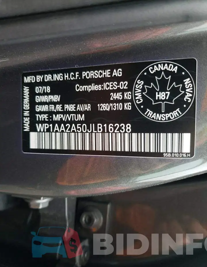 WP1AA2A50JLB16238 Photo# 13