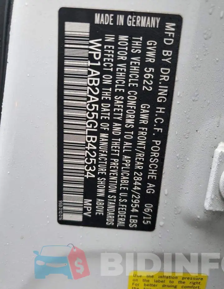 WP1AB2A55GLB42534 Photo# 12