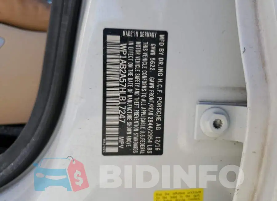WP1AB2A57HLB17247 Photo# 12