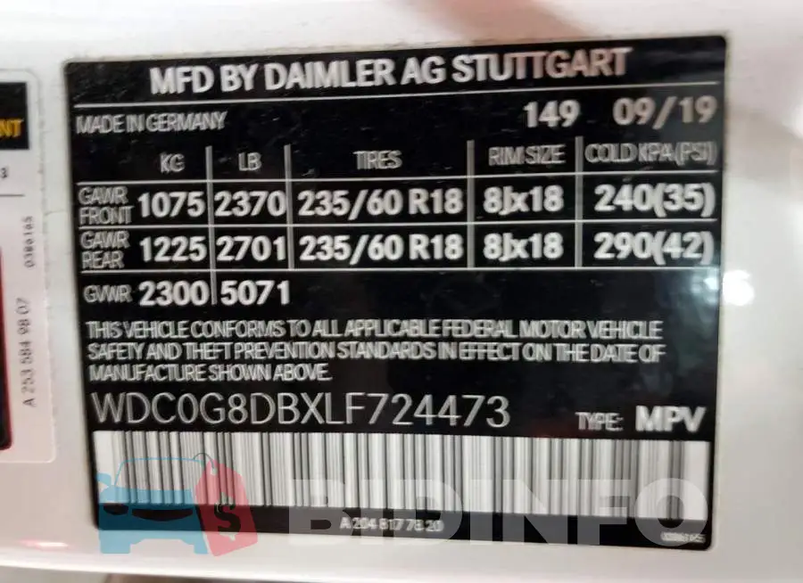 WDC0G8DBXLF724473 Photo# 13