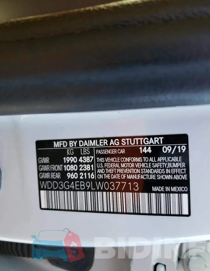 WDD3G4EB9LW037713 Photo# 12