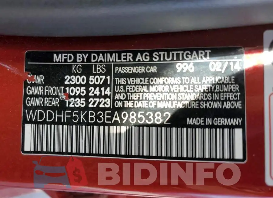 WDDHF5KB3EA985382 Photo# 12