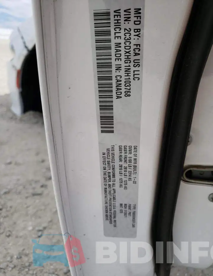 2C3CDXHG1NH103768 Photo# 10