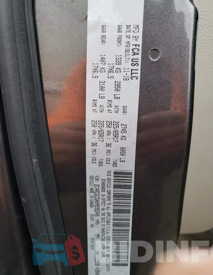 2C4RDGCGXKR595249 Photo# 13