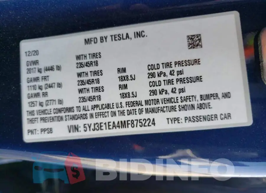 5YJ3E1EA4MF875224 Photo# 10