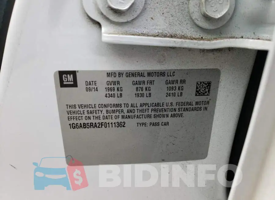 1G6AB5RA2F0111362 Photo# 12
