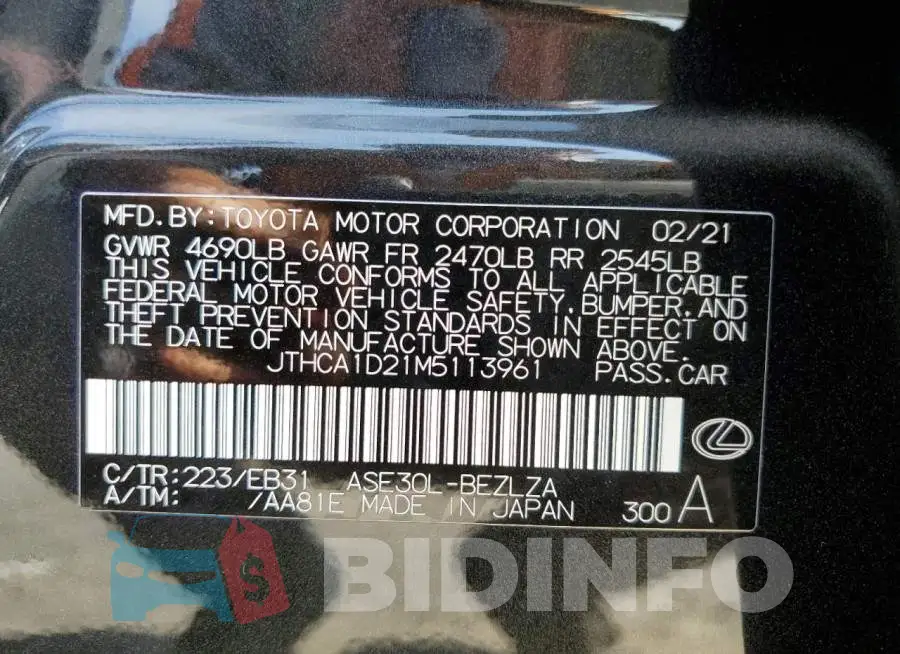 JTHCA1D21M5113961 Photo# 10