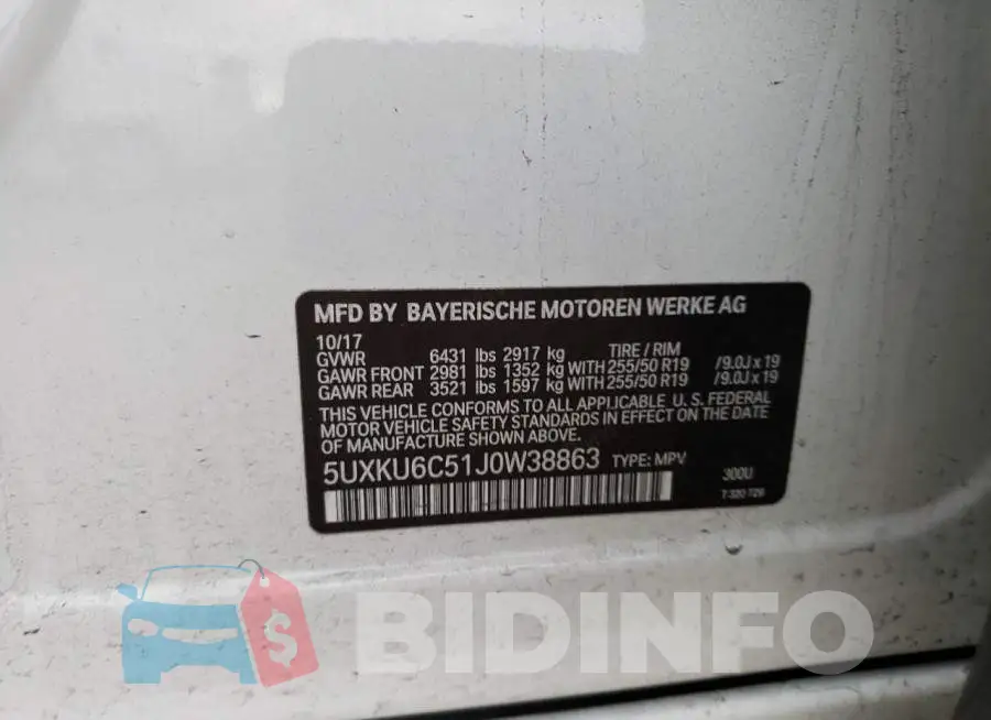 5UXKU6C51J0W38863 Photo# 13