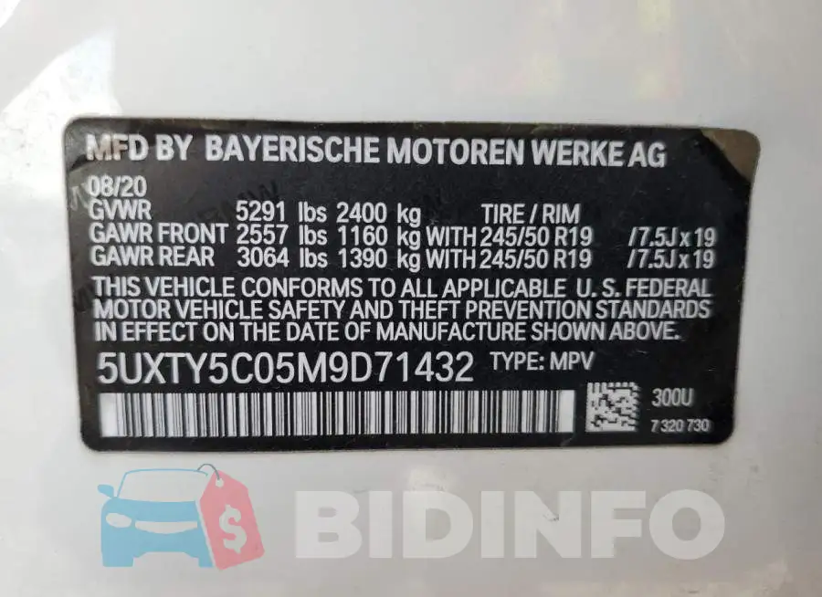 5UXTY5C05M9D71432 Photo# 13