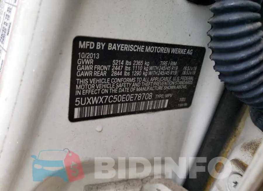 5UXWX7C50E0E78708 Photo# 13