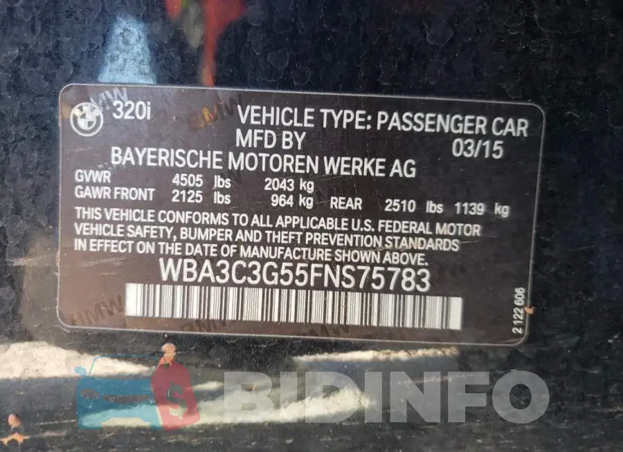 WBA3C3G55FNS75783 Photo# 13