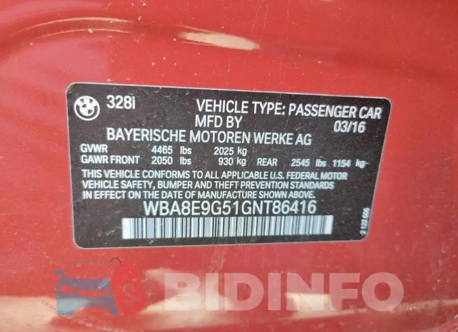 WBA8E9G51GNT86416 Photo# 12