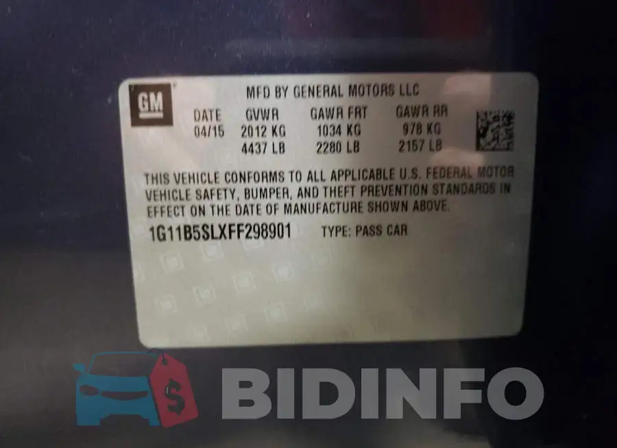 1G11B5SLXFF298901 Photo# 10
