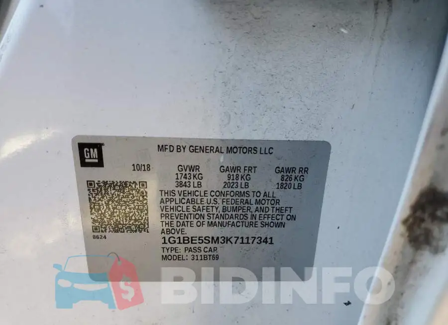 1G1BE5SM3K7117341 Photo# 12