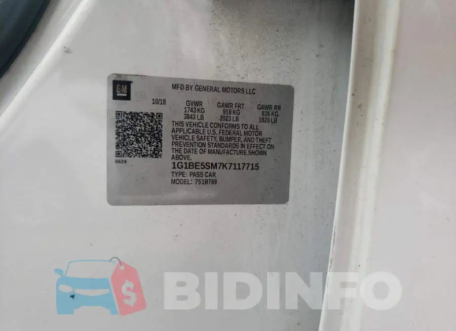 1G1BE5SM7K7117715 Photo# 12