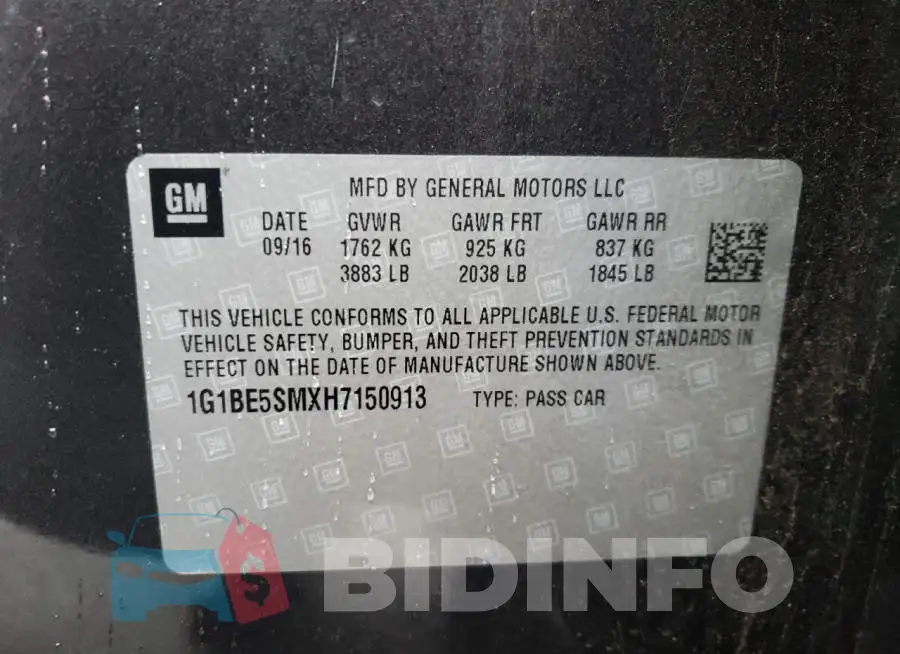 1G1BE5SMXH7150913 Photo# 10