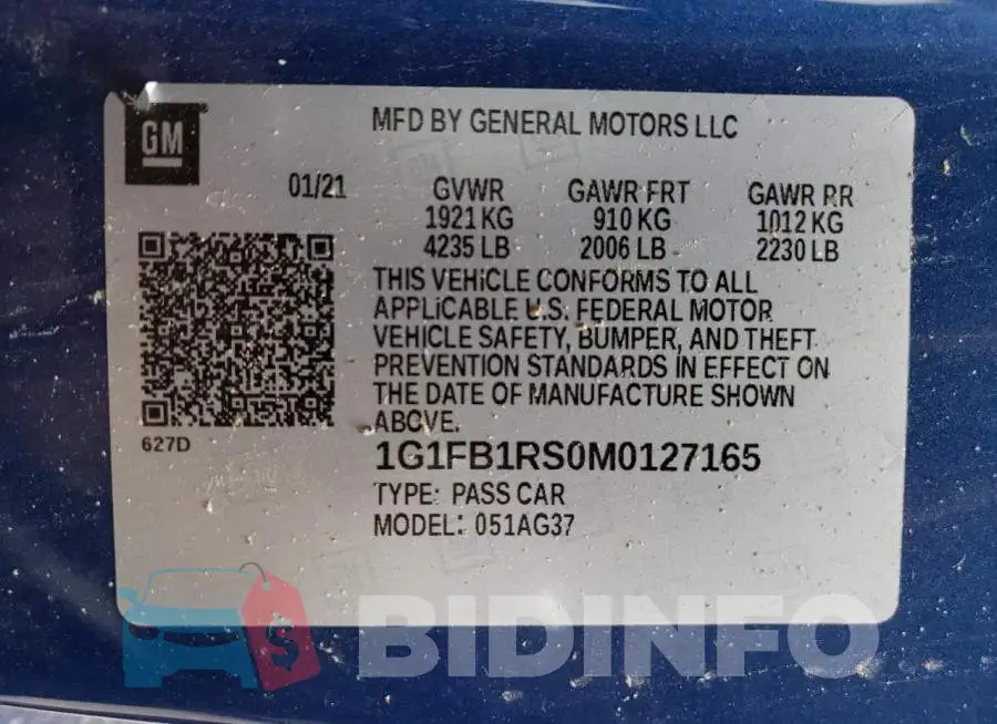 1G1FB1RS0M0127165 Photo# 10