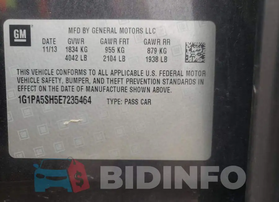 1G1PA5SH5E7235464 Photo# 12