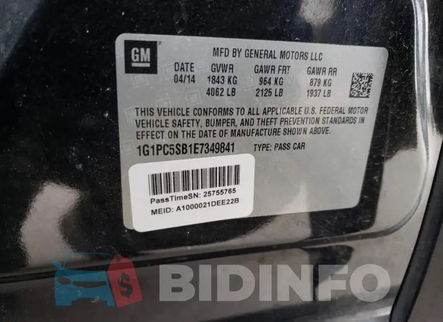1G1PC5SB1E7349841 Photo# 12