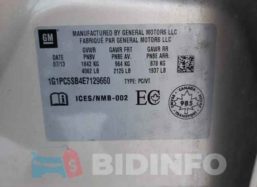 1G1PC5SB4E7129660 Photo# 12