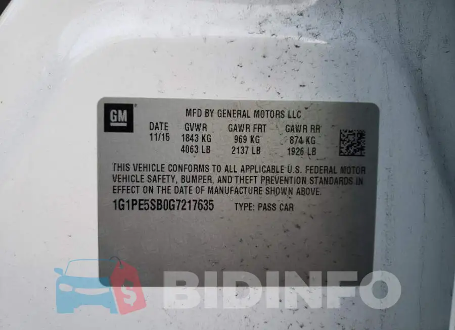 1G1PE5SB0G7217635 Photo# 12