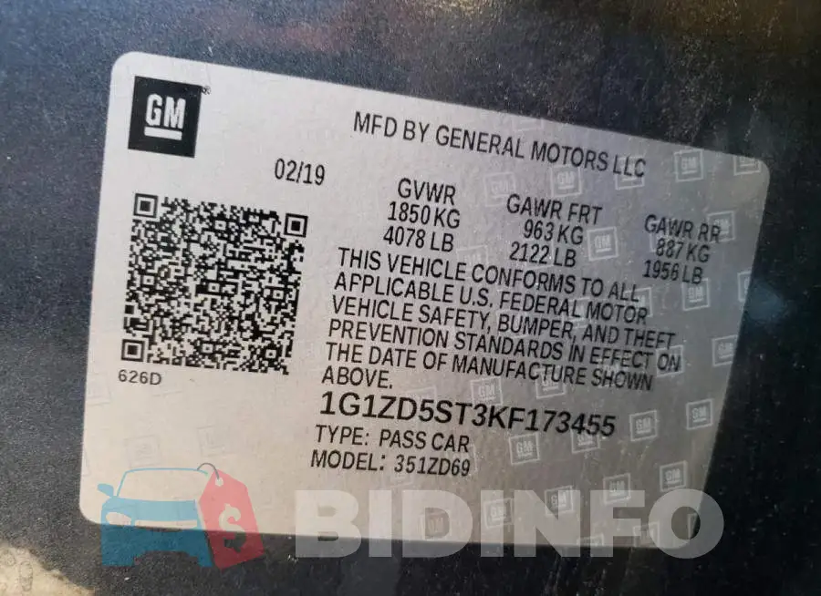 1G1ZD5ST3KF173455 Photo# 12
