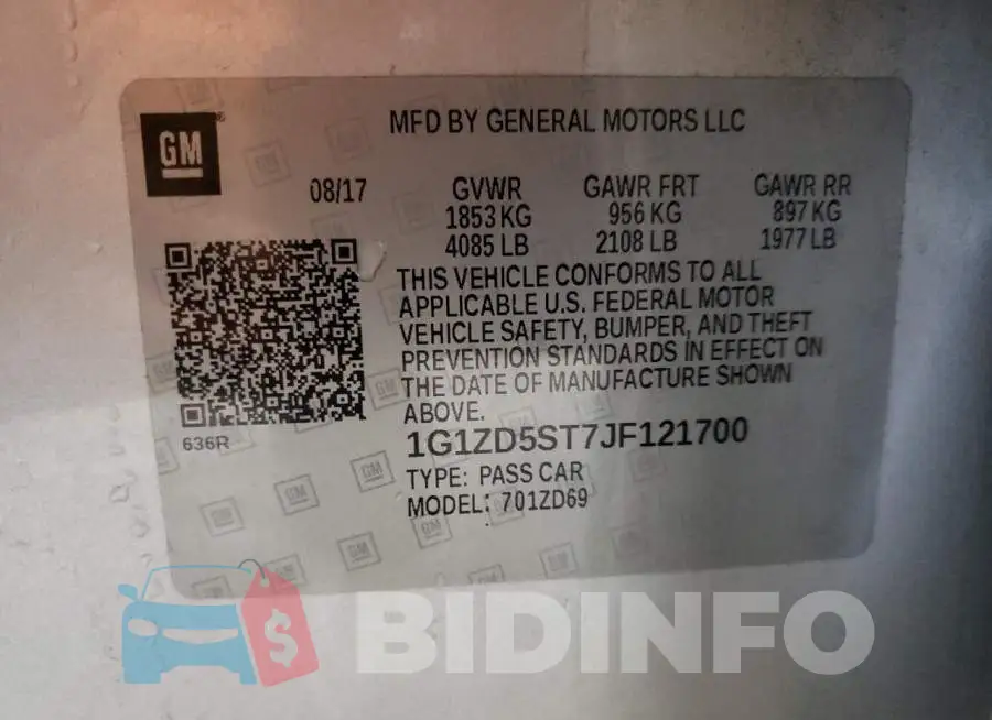 1G1ZD5ST7JF121700 Photo# 12