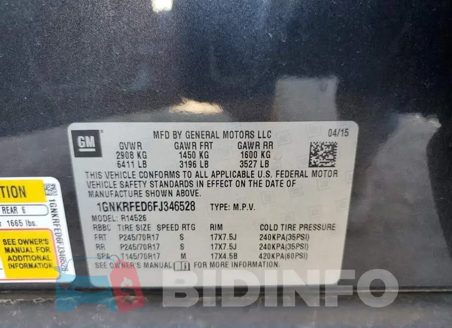 1GNKRFED6FJ346528 Photo# 13