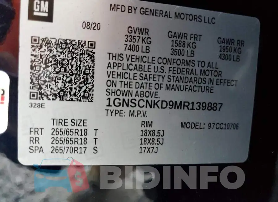 1GNSCNKD9MR139887 Photo# 12