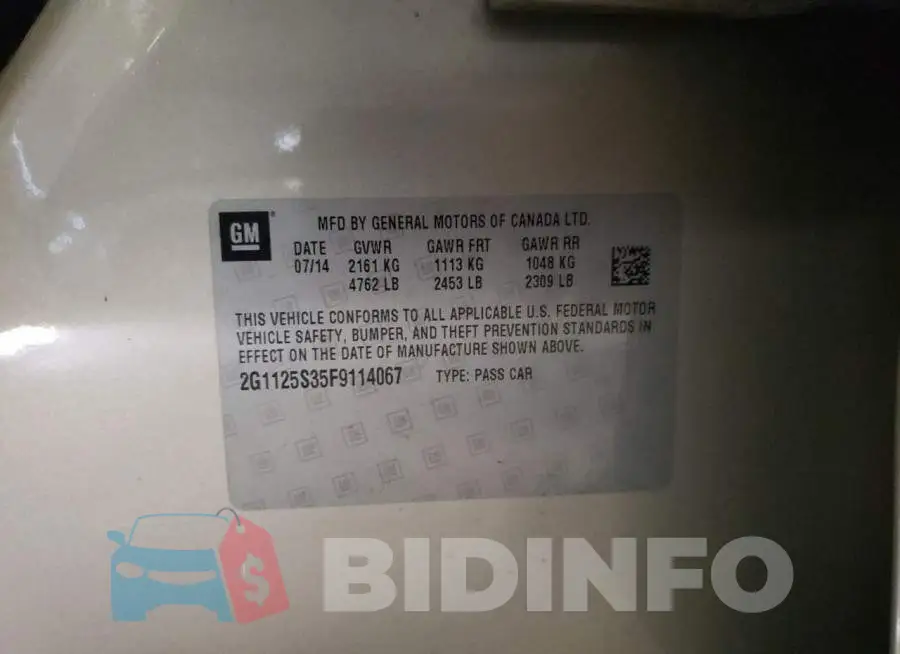 2G1125S35F9114067 Photo# 12