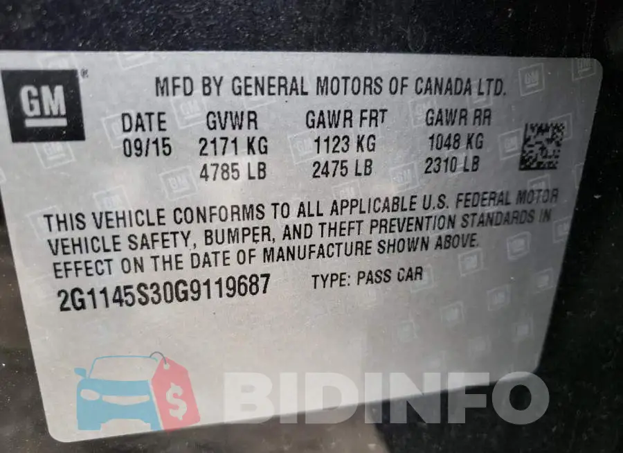 2G1145S30G9119687 Photo# 10